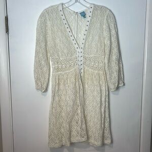Alice Through the Looking Glassg Glass Beige Lace Dress / Cover up